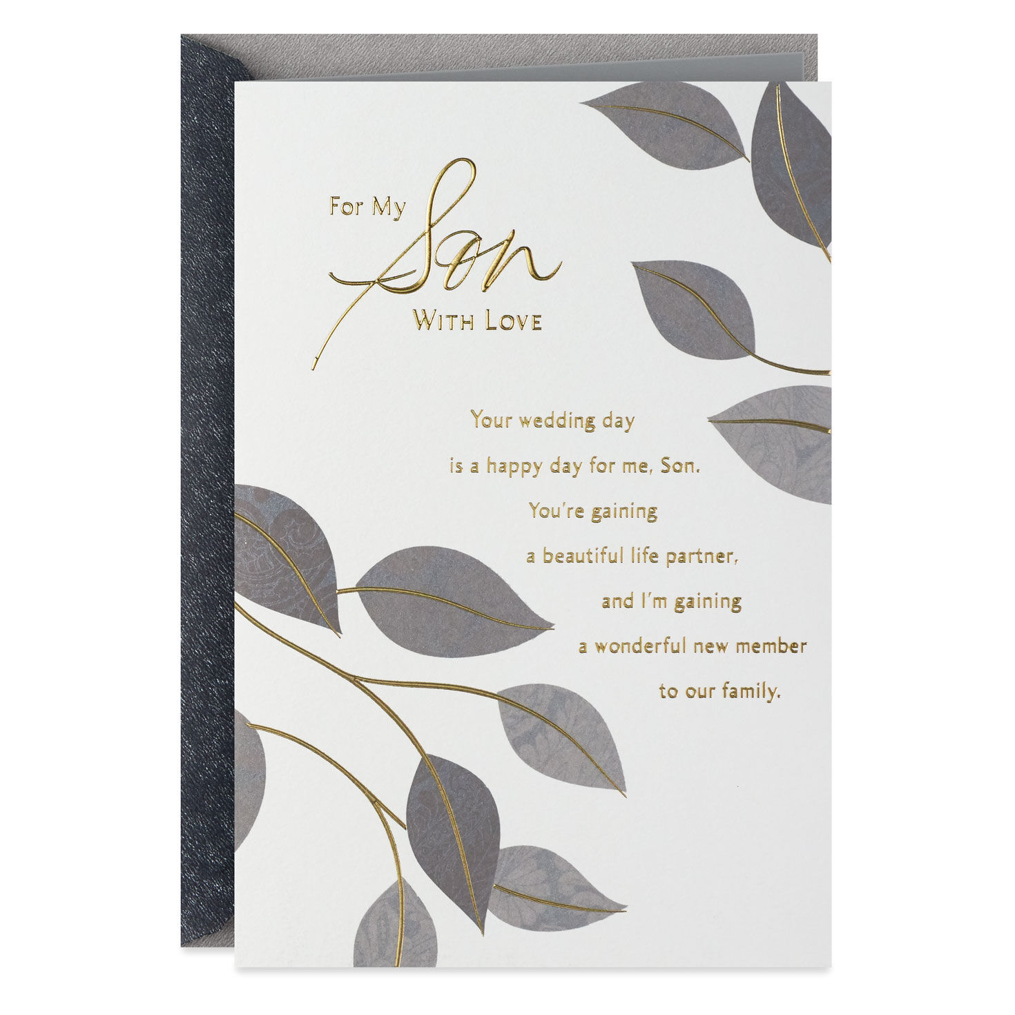 Silver Leaves Wedding Card For Son Greeting Cards Hallmark