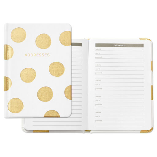 Gold Polka Dots Address Book, 