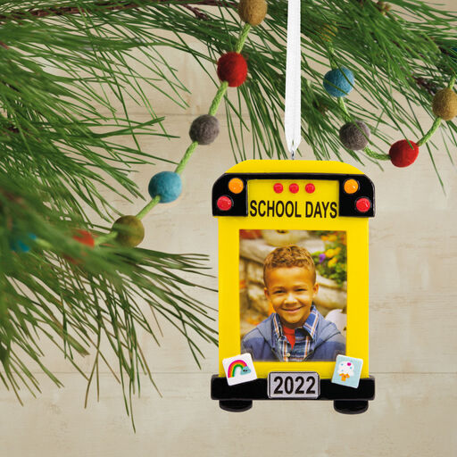 School Bus 2022 Photo Frame Hallmark Ornament, 