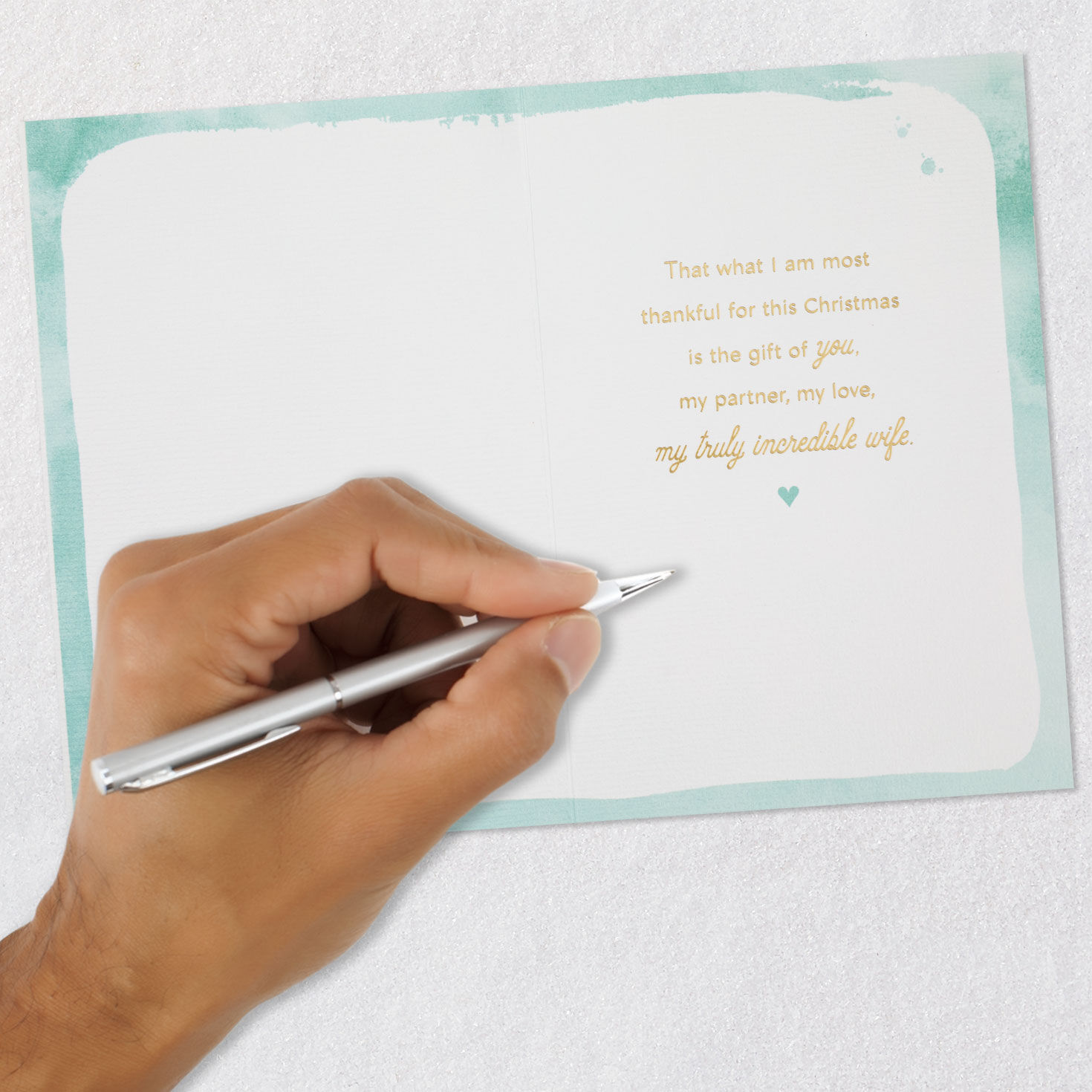 Penguins Romantic Christmas Card for Wife Signing card image number 7