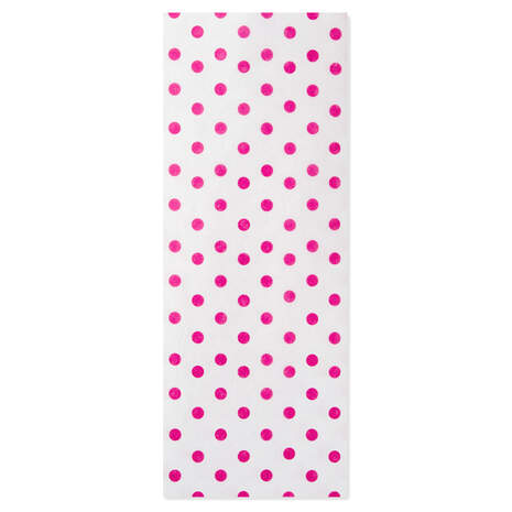 Hot Pink Polka Dots Tissue Paper, 4 sheets, , large