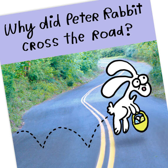 Why Did the Rabbit Cross the Road Funny Easter Card, , large image number 4