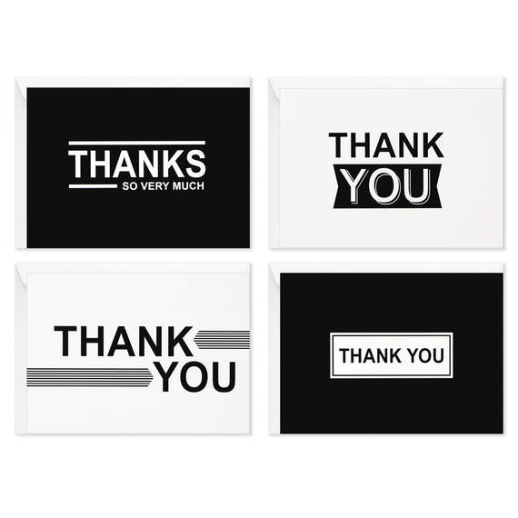Black-and-White Assorted Blank Thank-You Notes, Pack of 48, , large image number 2