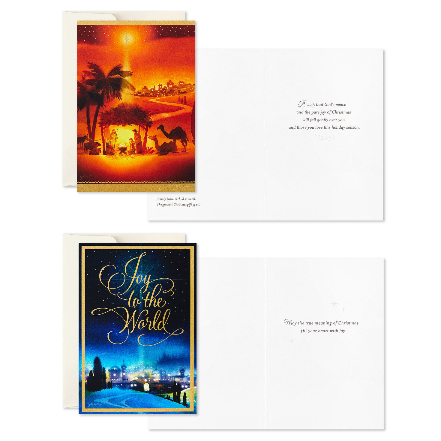 Vivid Bethlehem Boxed Christmas Cards Bulk Pack Card Front with Sentiment image number 4