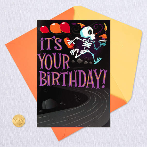 Party Skeletons Pop-Up Halloween Birthday Card, , large image number 6