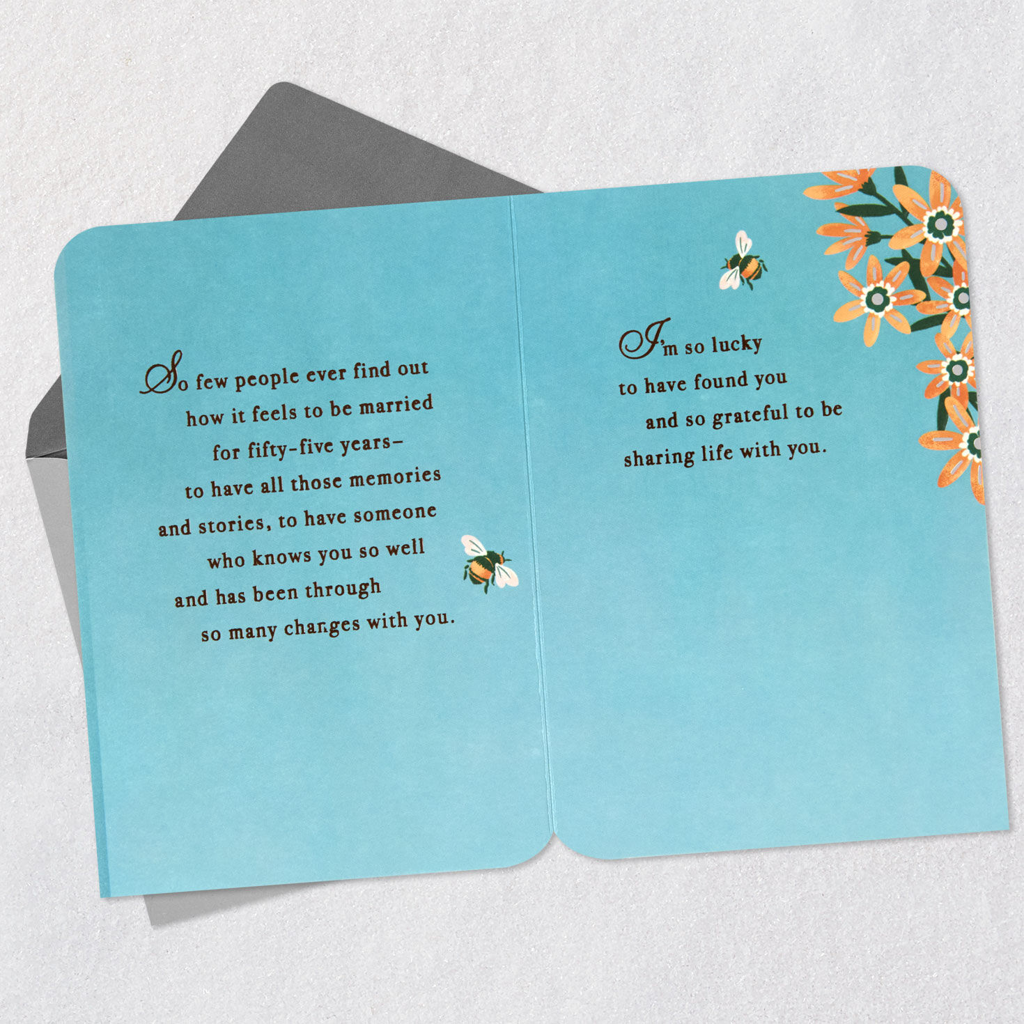 So Lucky and Grateful 55th Anniversary Card for Husband or Wife for only USD 4.99 | Hallmark