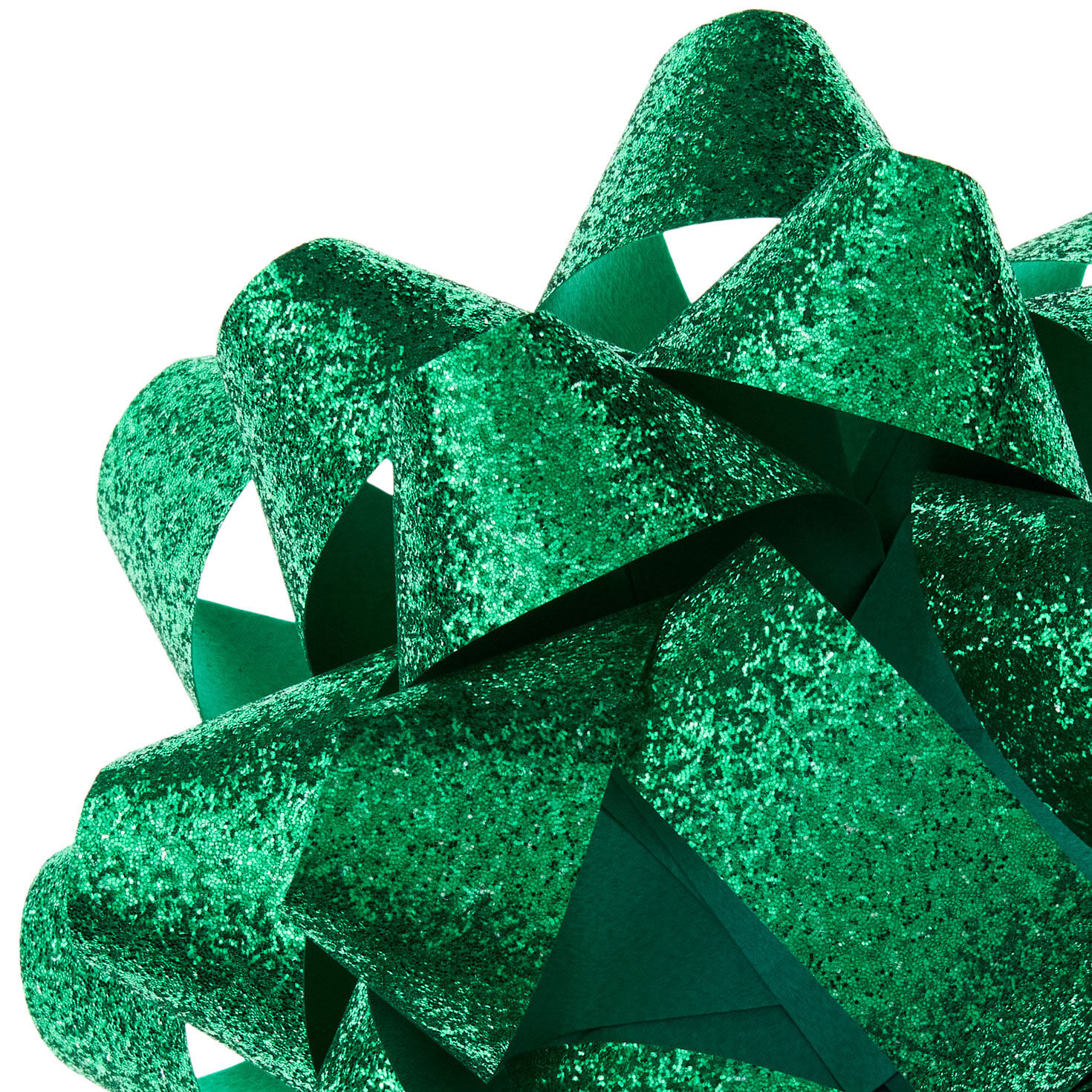 Green Sparkle Holiday Gift Bow upclose view image number 4