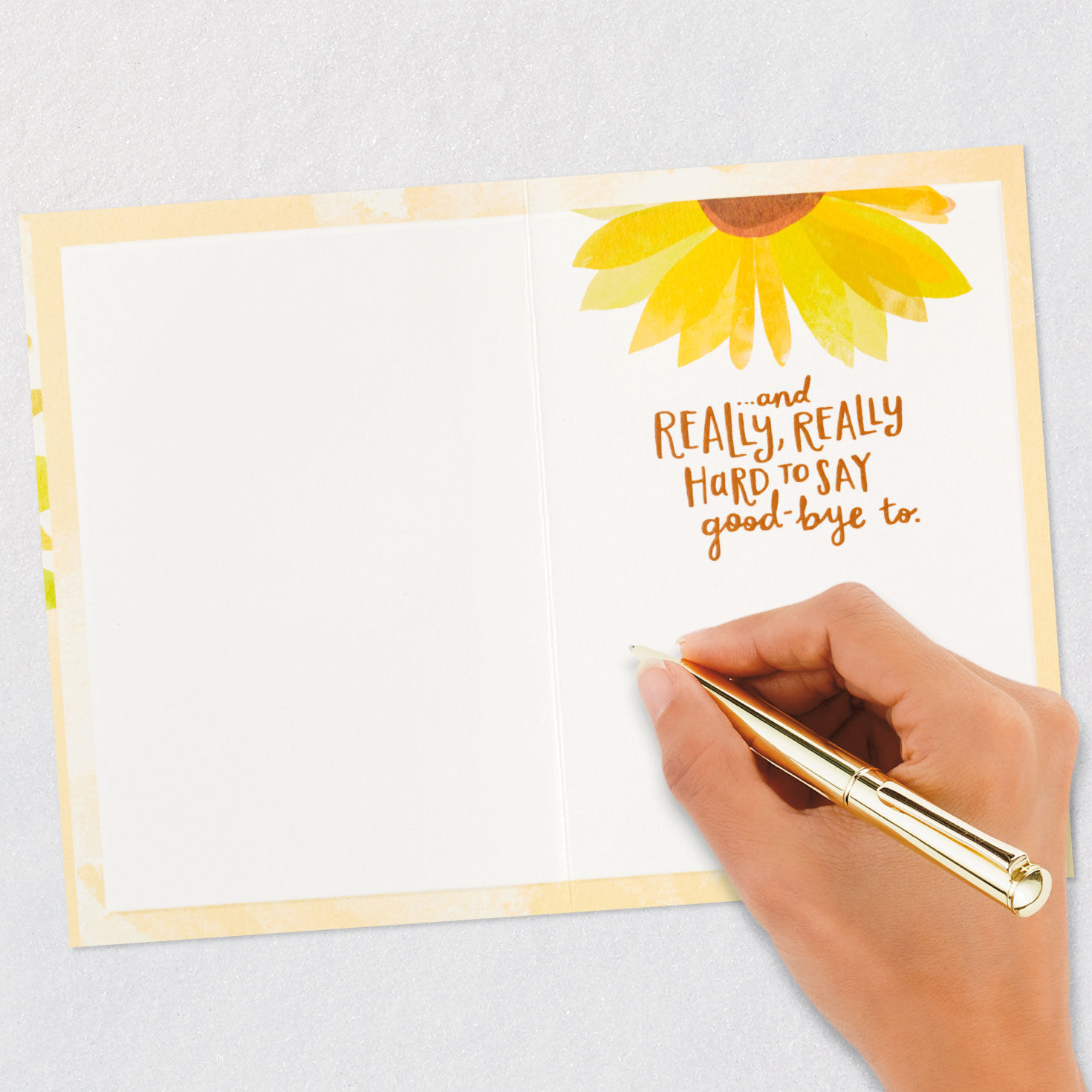 Watercolor Sunflower Goodbye Card Signing card image number 6