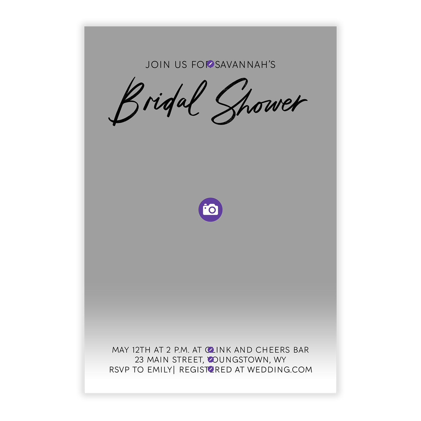 Black Script on Full Photo Bridal Shower Invitation, , large image number 5