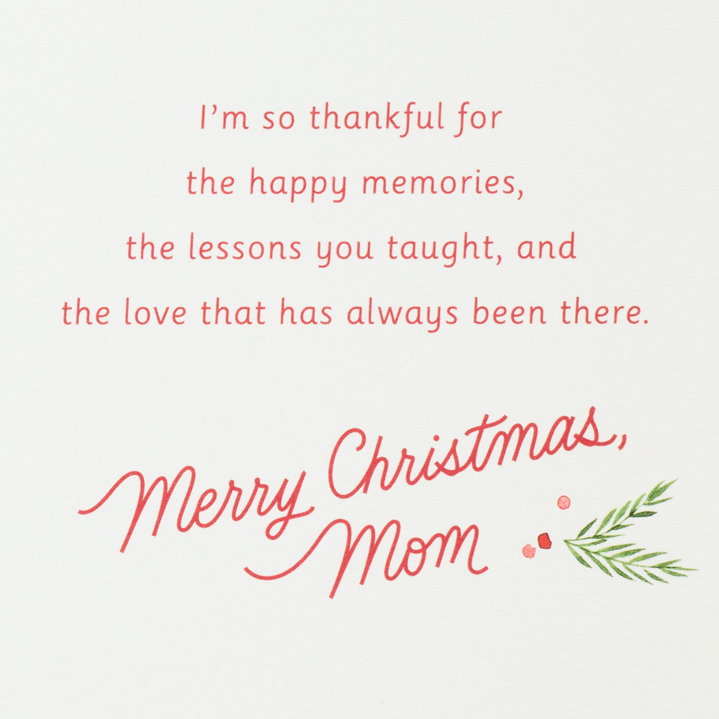 Watercolor Greenery Christmas Card for Mom Sentiment image number 3