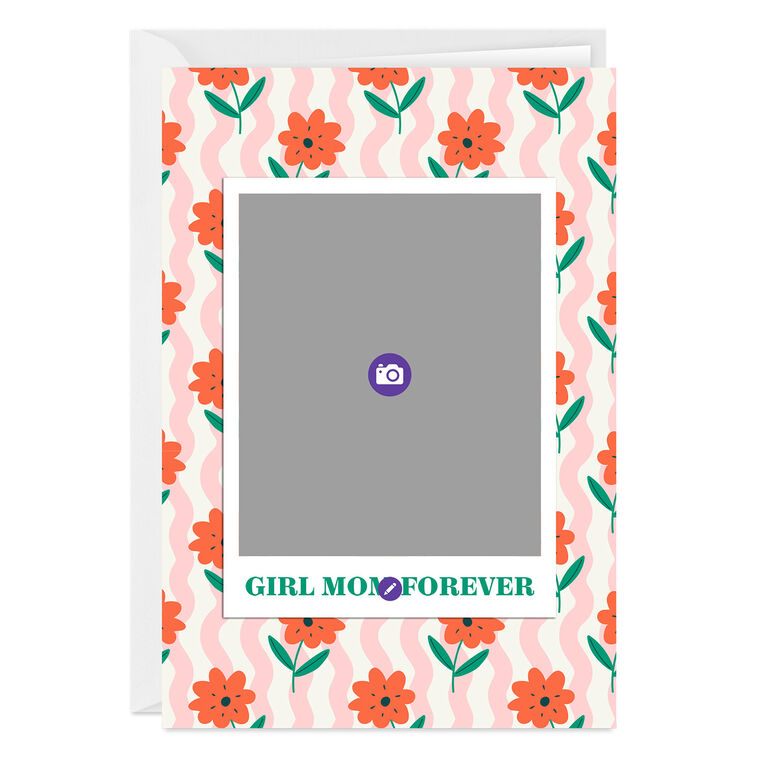 Floral Wallpaper Personalized Mother's Day Card Card Front indicating personalization image number 3