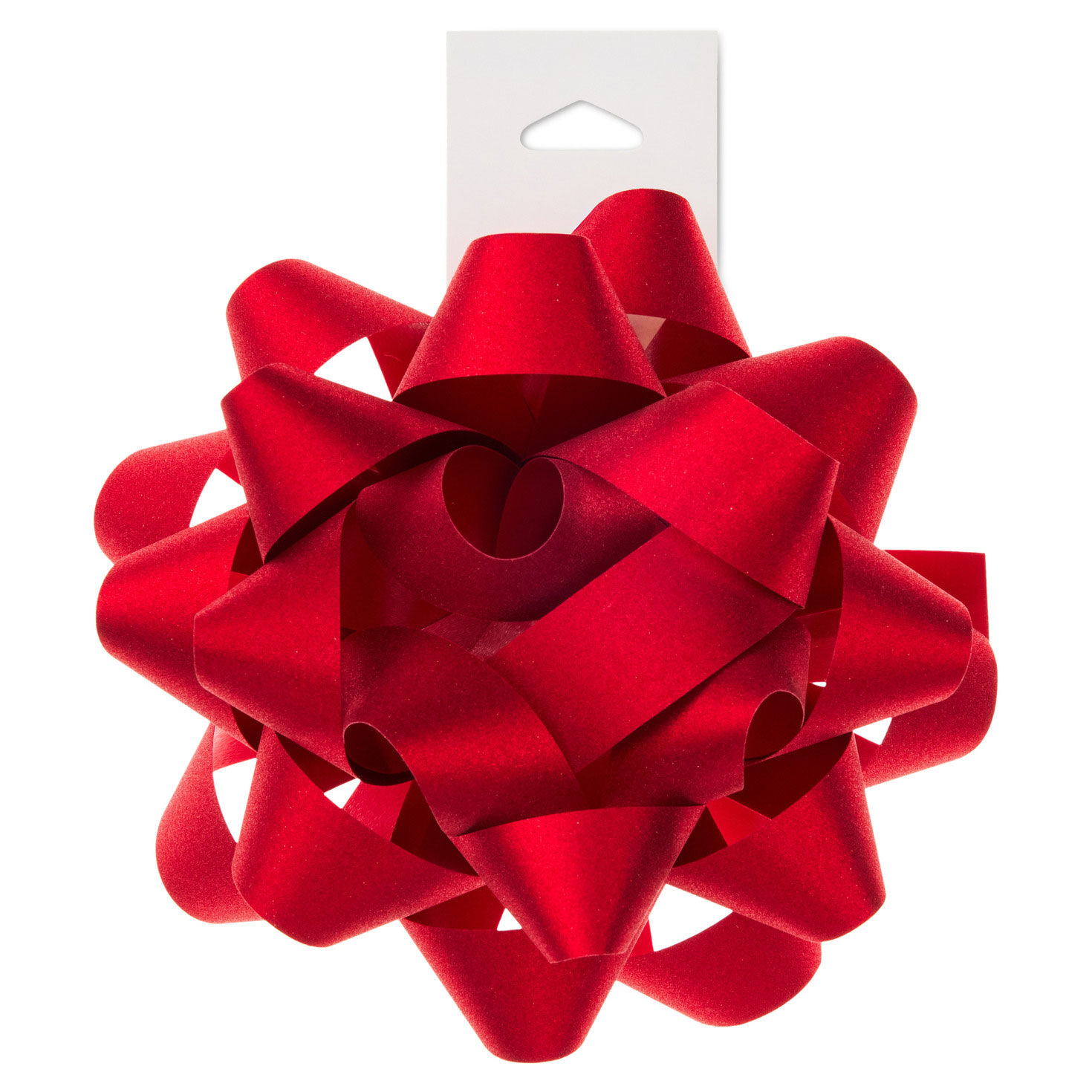 Red Sparkle Holiday Gift Bow package hang tag image number 5
