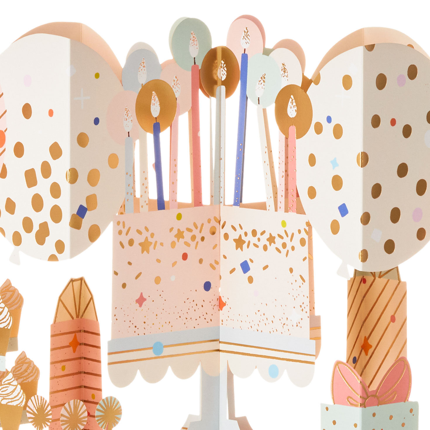 Jumbo Pile on the Fun Cake and Balloons 3D Pop-Up Birthday Card, , large image number 5