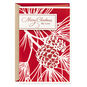 Sparkly Red and White Pine Cones Romantic Christmas Card Card Front image number 1