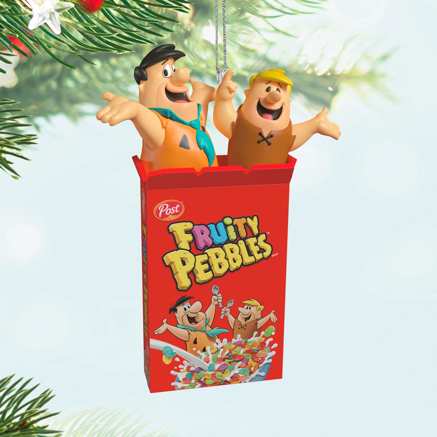 The Flintstones Fruity Pebbles Keepsake Ornament Hanging on tree image number 2