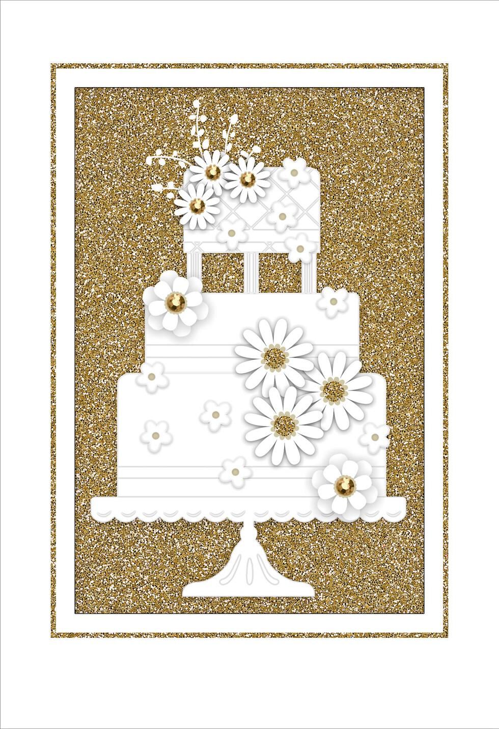 Vintage Cake Wedding Card