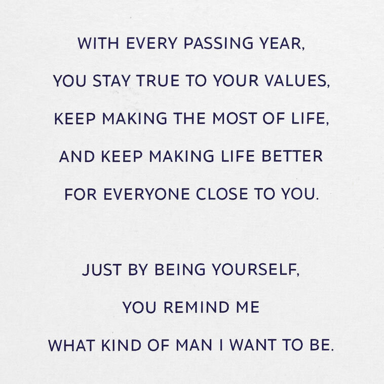 Navy, Gold and Green Diamonds Dad Birthday Card from Son sentiment image number 2