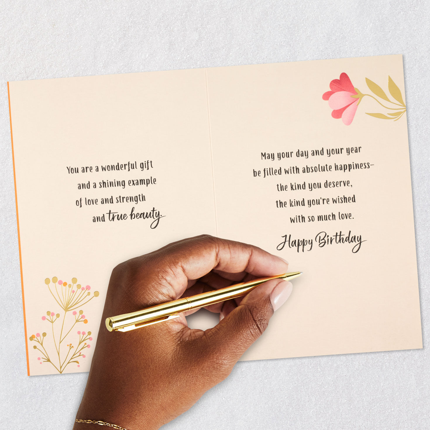 Black Woman Silhouette Birthday Card for Mama Signing card image number 8