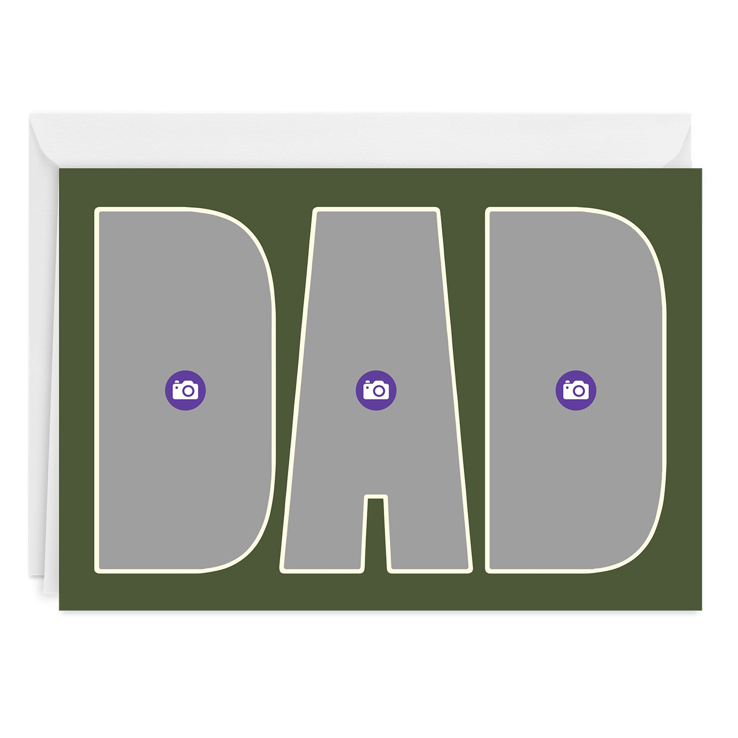 Dad Photo Letters Personalized Father's Day Card Card Front indicating personalization image number 3