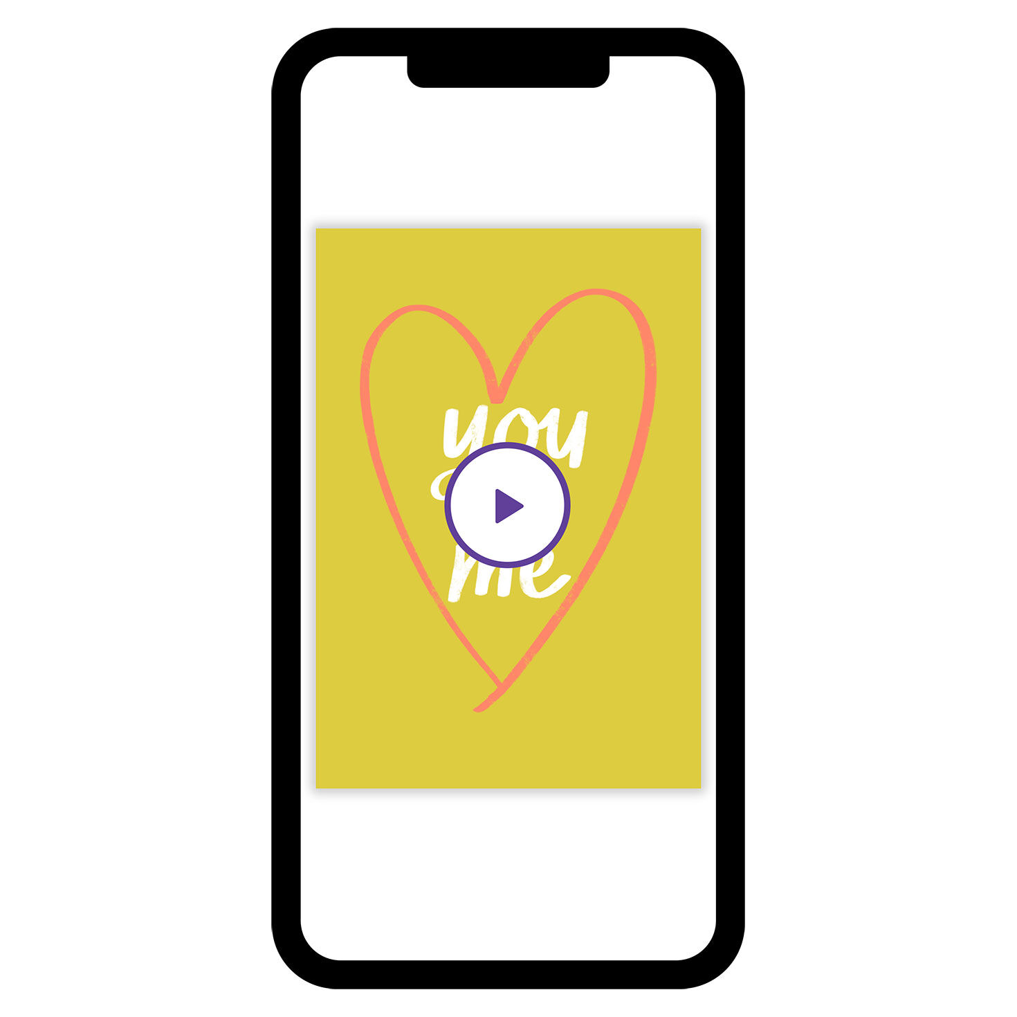 You + Me Doodle Heart Love eCard