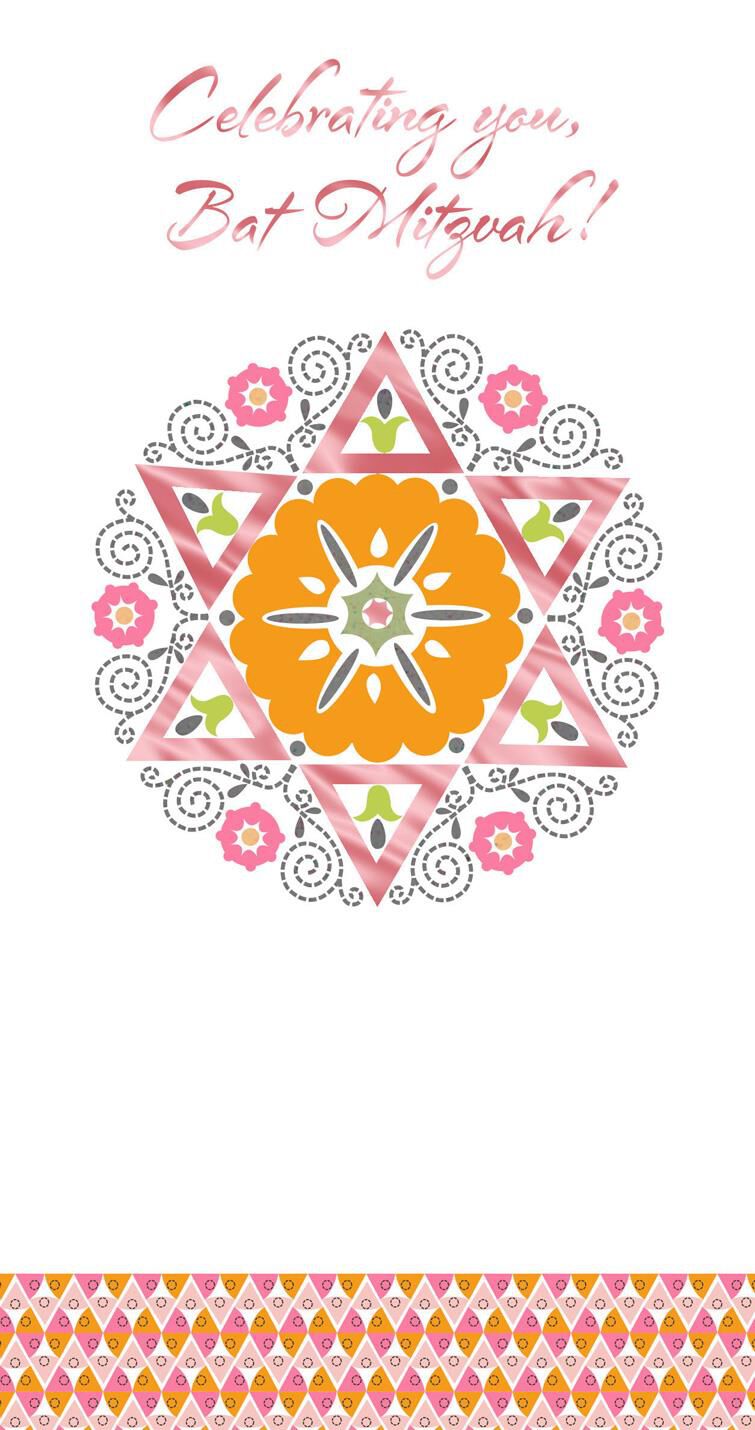 Celebrating You Money Holder Bat Mitzvah Card