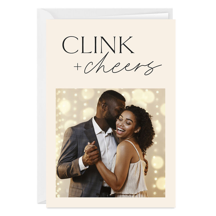 Personalized Clink and Cheers Congratulations Photo Card