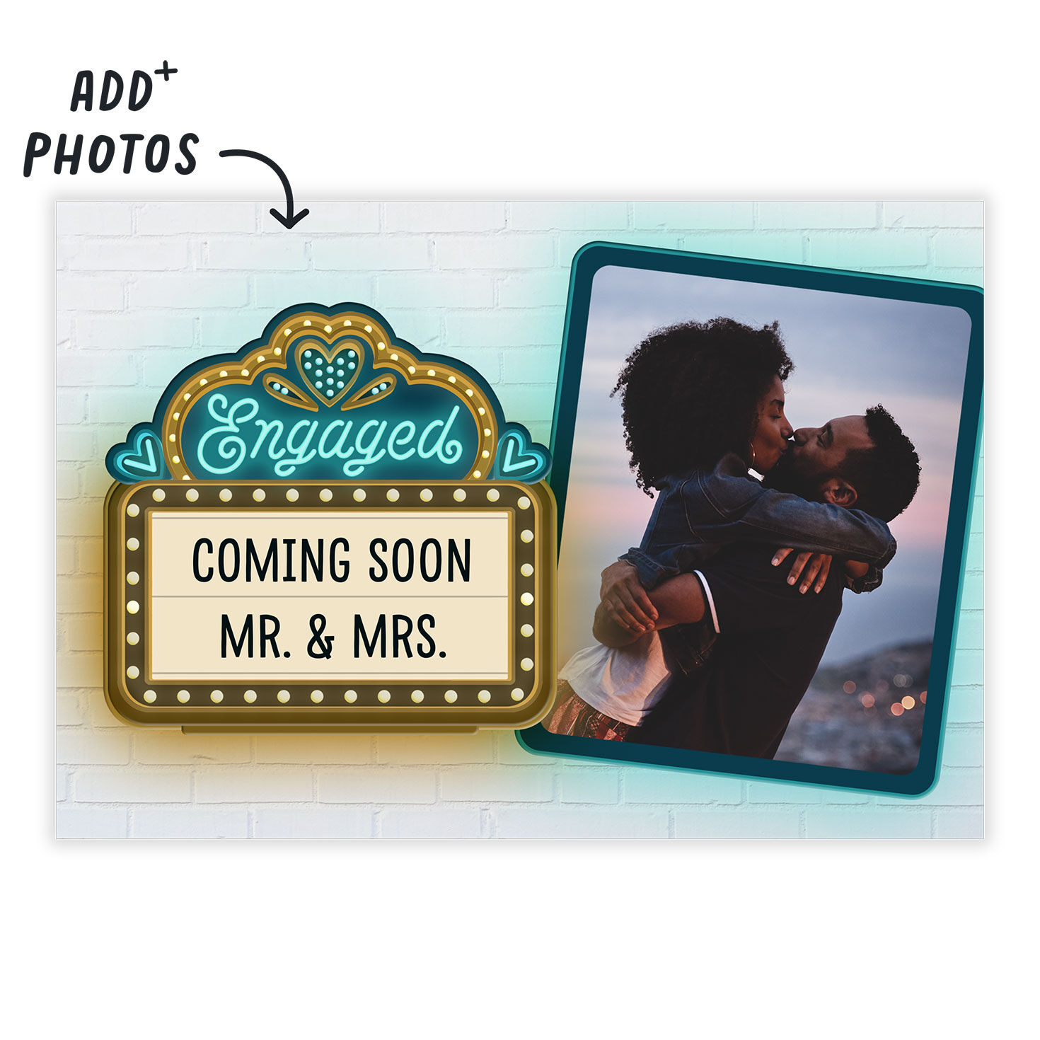 Theater Marquee Wedding Engagement eCard, , large image number 2