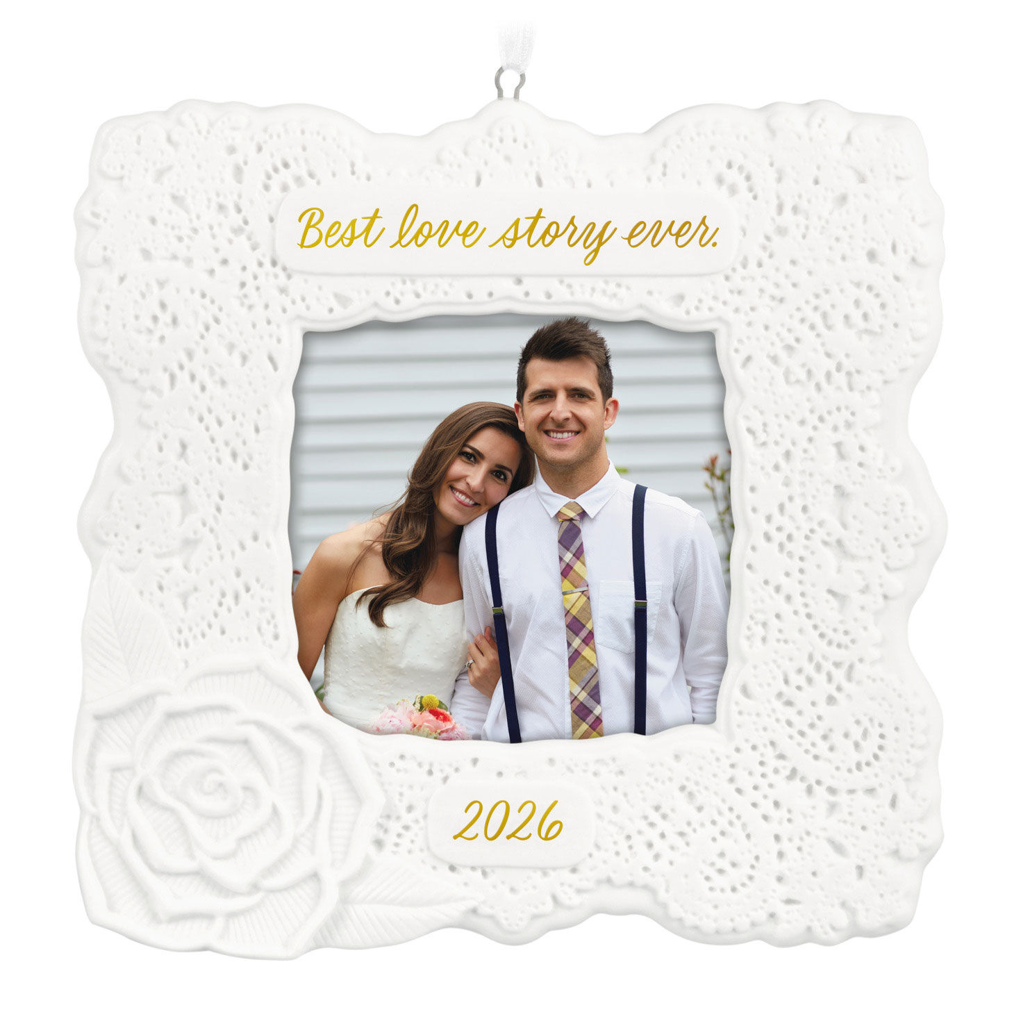 Best Love Story Ever 2026 Porcelain Personalized Ornament, Custom Photo