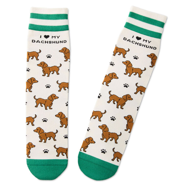 I Love My Dachshund Crew Socks