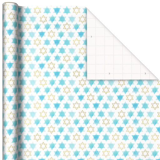 Star of David Hanukkah Wrapping Paper, 45 sq. ft., 