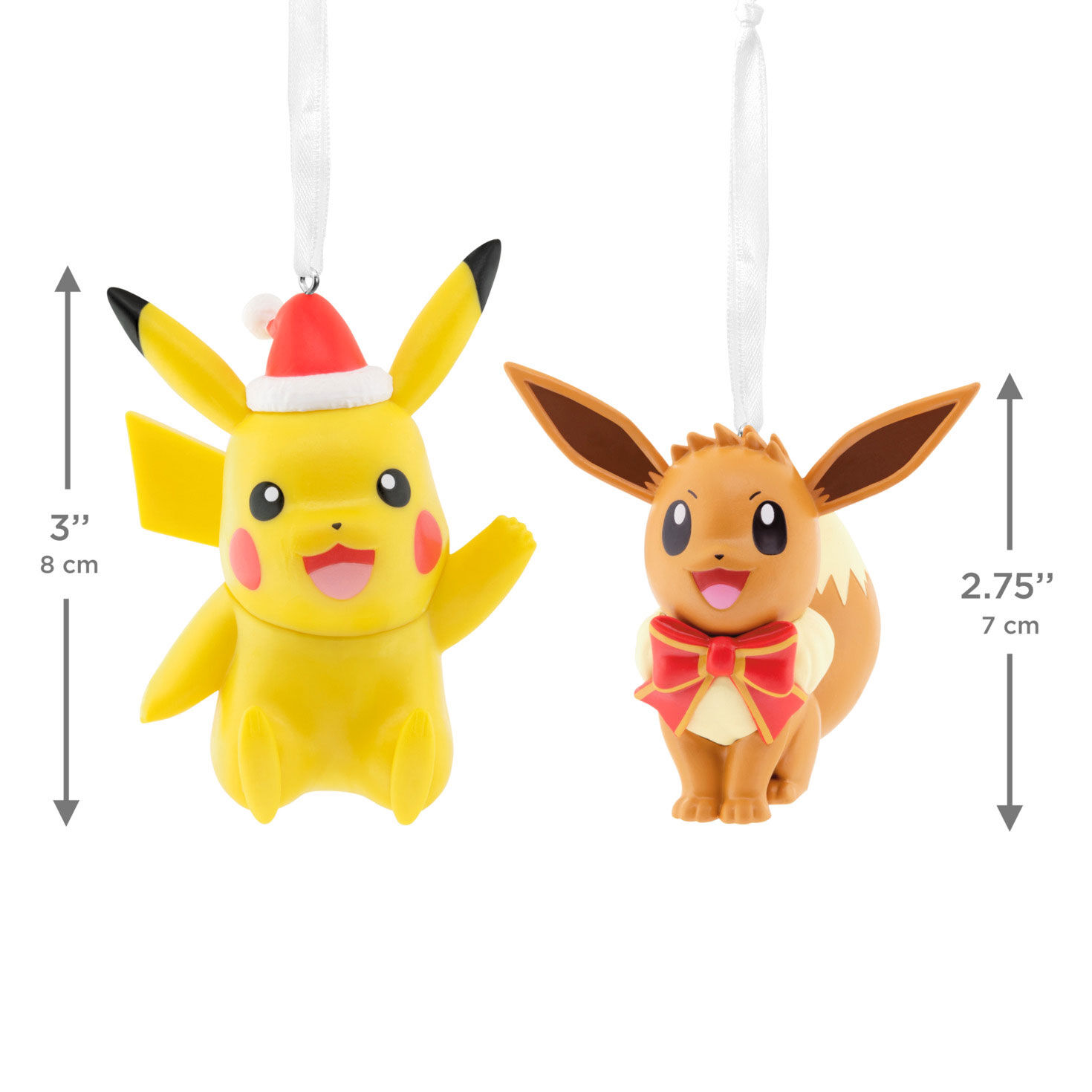 Pok&eacute;mon Pikachu and Eevee Christmas Ornaments measurement image number 6