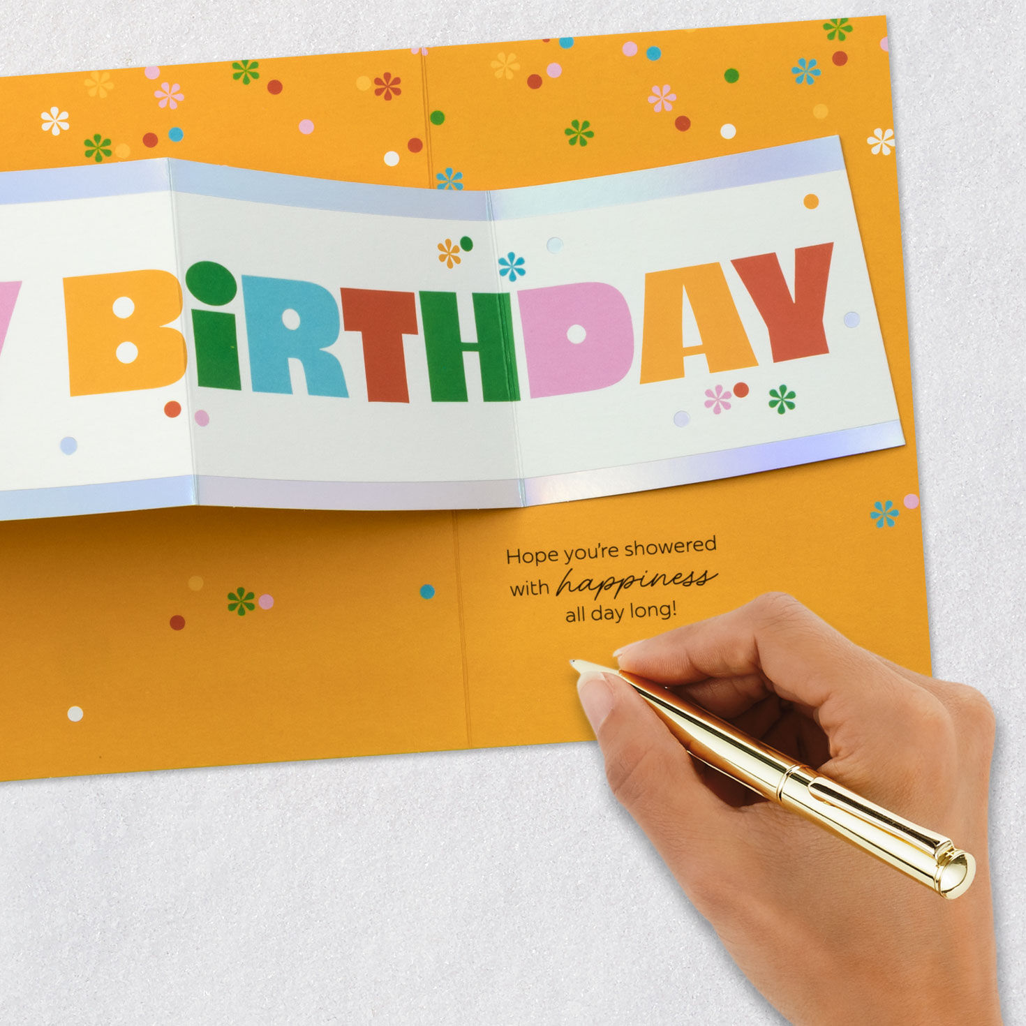 Colorful Confetti Birthday Card Signing card image number 6