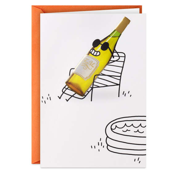 The Wine Is Chilling Funny Birthday Card, , large image number 1