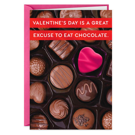Great Excuse to Eat Chocolate Funny Valentine's Day Card, , large