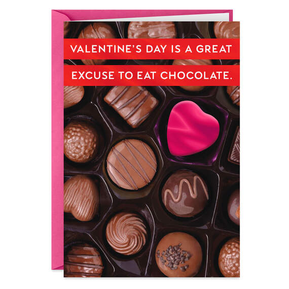 Great Excuse to Eat Chocolate Funny Valentine's Day Card, , large image number 1