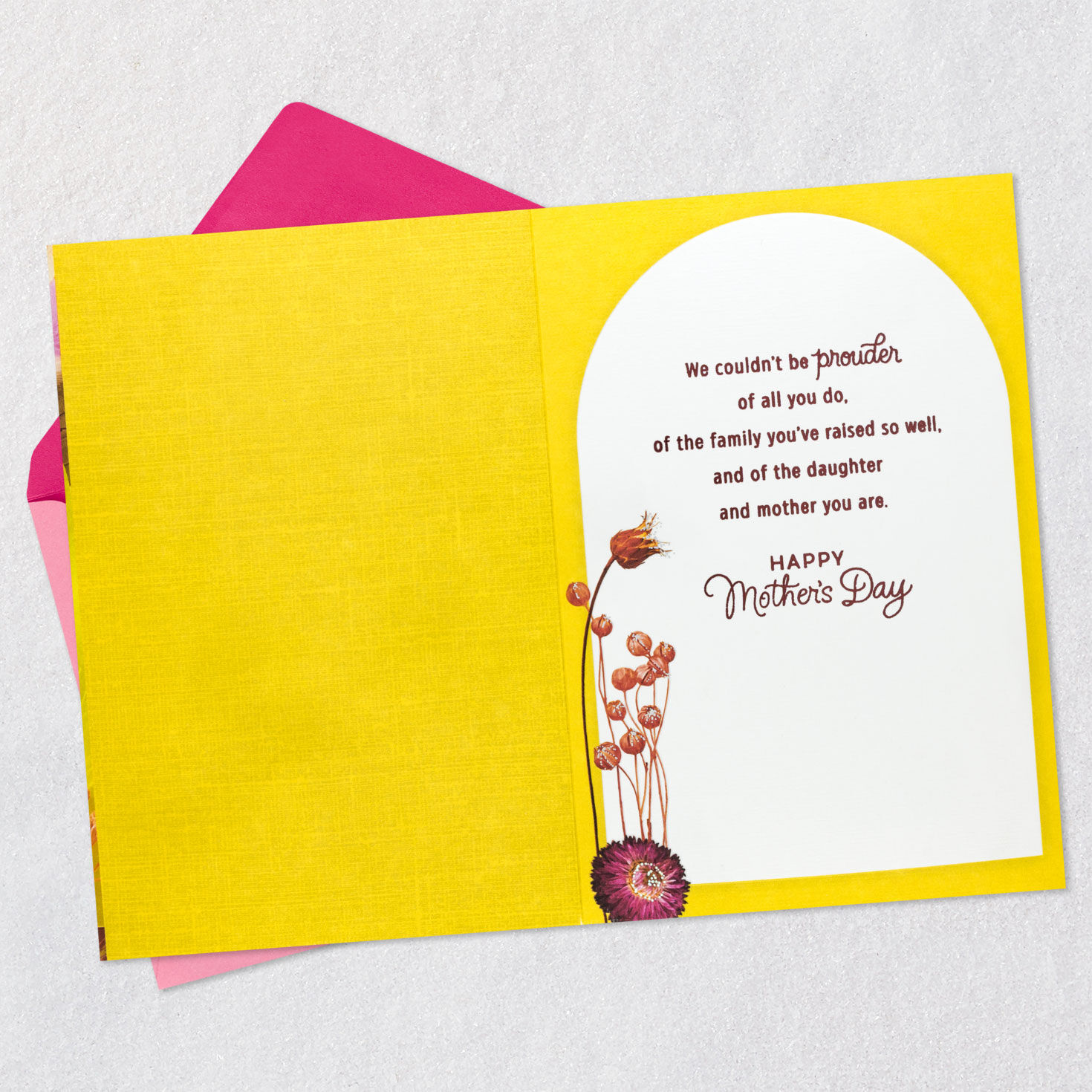 Dried Flowers Mother's Day Card from Both for Daughter Open card with envelope image number 3