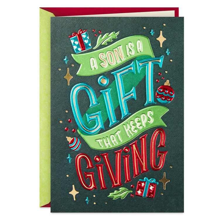 You're a Gift That Keeps Giving Christmas Card for Son