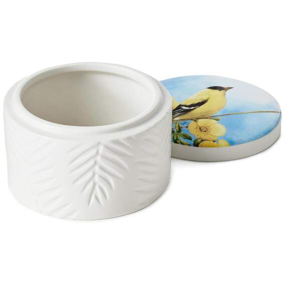 Marjolein Bastin Goldfinch Round Ceramic Trinket Box, 3.5", , large image number 2