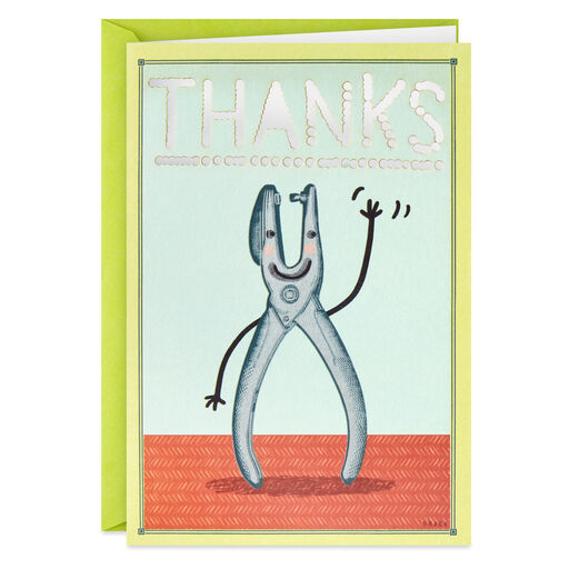Thanks a Hole Punch Funny Thank-You Card, 