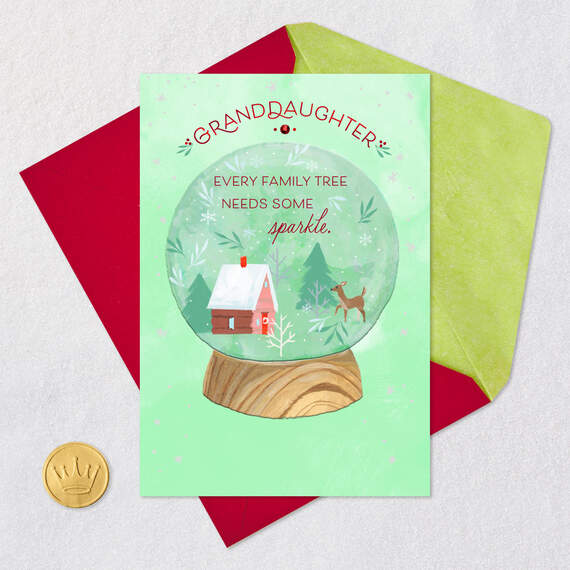 You Add Sparkle to the Family Tree Christmas Card for Granddaughter, , large image number 5