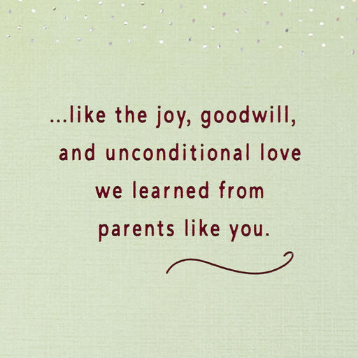 Our Family Values Shine Bright Christmas Card for Parents From All, 