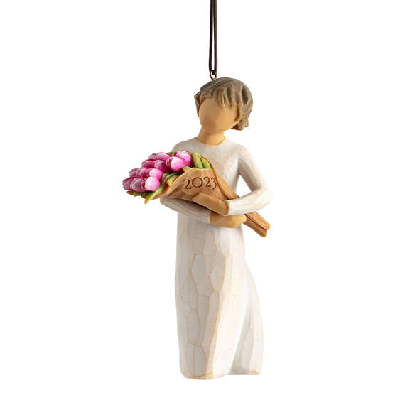 Willow Tree Girl With Tulip Bouquet 2023 Ornament, 4"
