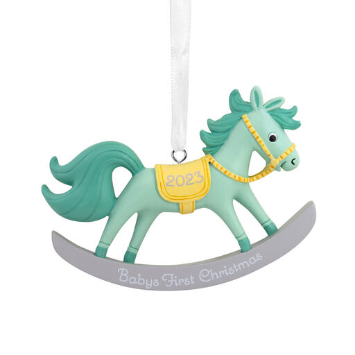 Baby Boy's First Christmas Rocking Horse 2023 Hallmark Ornament, 