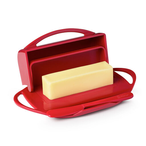 Red Butterie Flip-Top Butter Dish, 