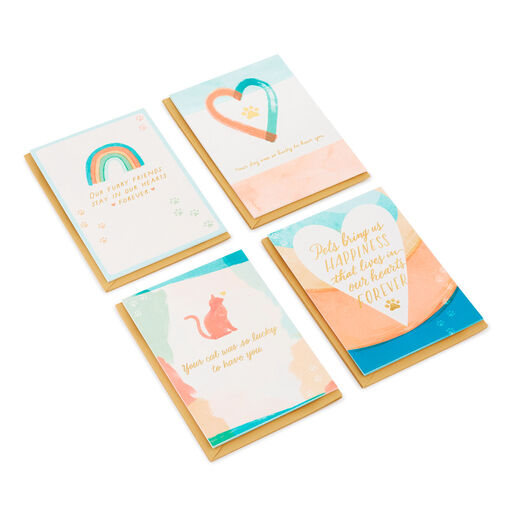 Assorted Watercolor Boxed Sympathy Cards for Loss of Pet, Pack of 16, 