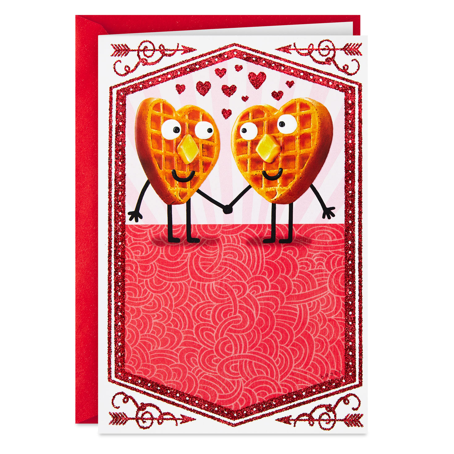 Waffles Joke Anniversary Card or Love Card for Significant Other Hallmark Shoebox Funny Valentines Day Card 
