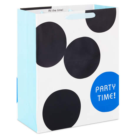 13" Party Time Dots Large Gift Bag, , large