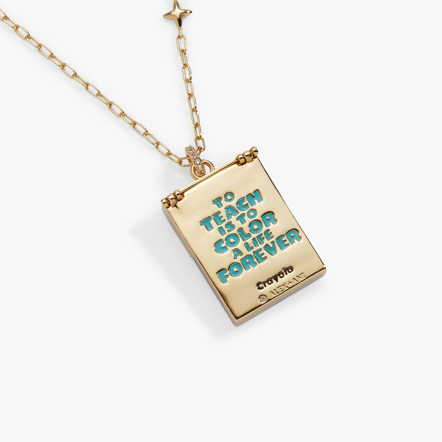 Alex And Ani Crayola 'To Teach Is To Color A Life Forever' Crayon Box Locket closeup view image number 2