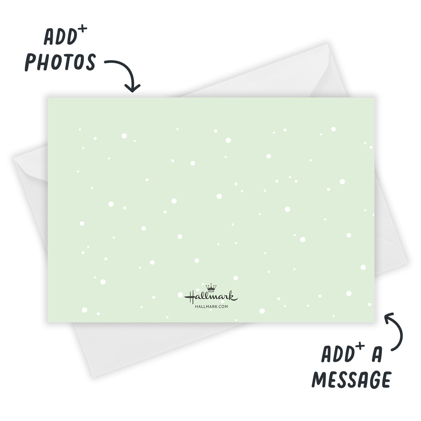 Snowy House Photo Windows Personalized Photo Card Card back with Envelope indicating personalization image number 3