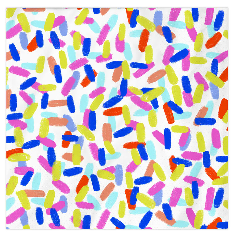 Colorful Sprinkles on White Dinner Napkins, Pack of 20